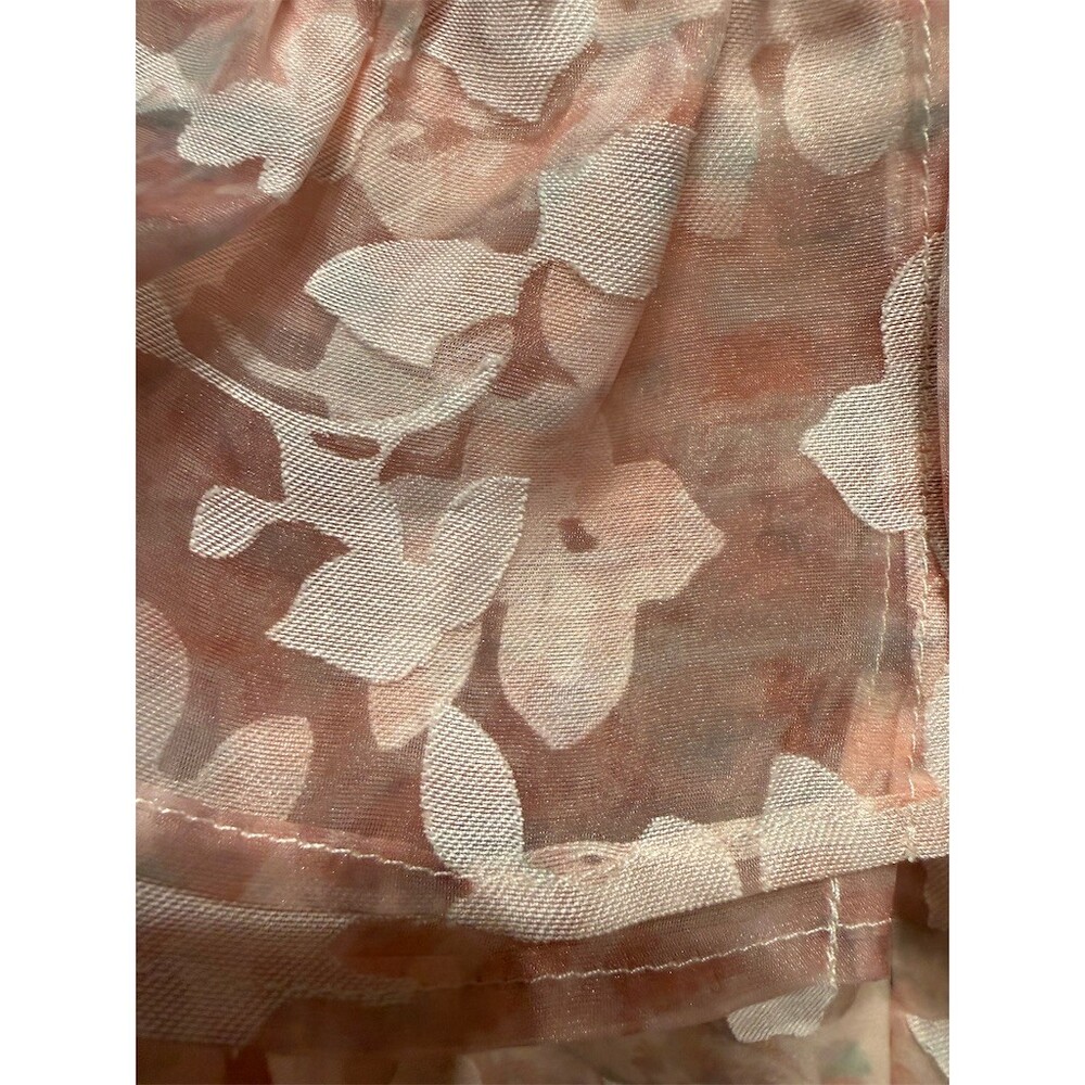 just me Maxi Dress Womens Size S Pink Floral Romantic Ruffle Tie Back - Picture 6 of 8